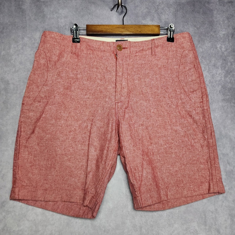 J. Crew Mens Pink Beach Shorts‎ 34 Linen Blend Flat Front Casual